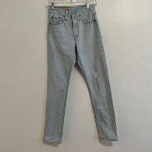 Levi’s 501 Skinny High Rise Light Wash Button Fly Front Jeans Size 26 X 30